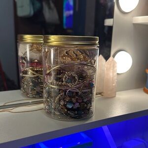 colorful gold mystery jewelry jar
